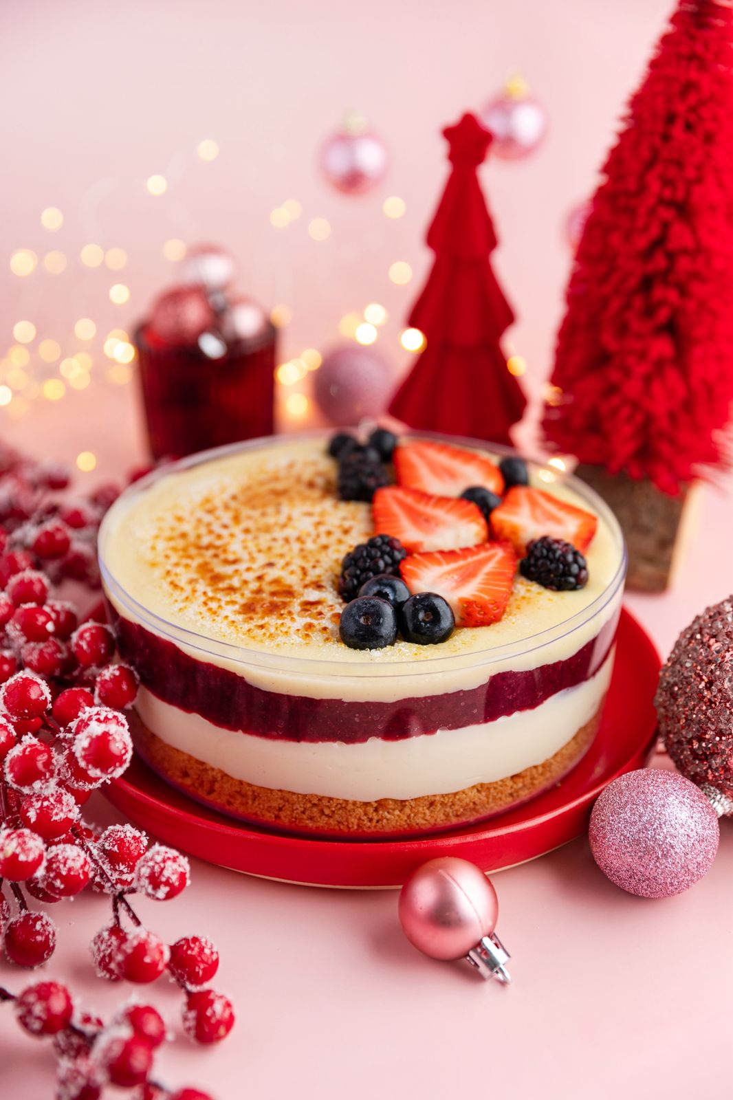 Bolo Cheesecake de Frutas Vermelhas