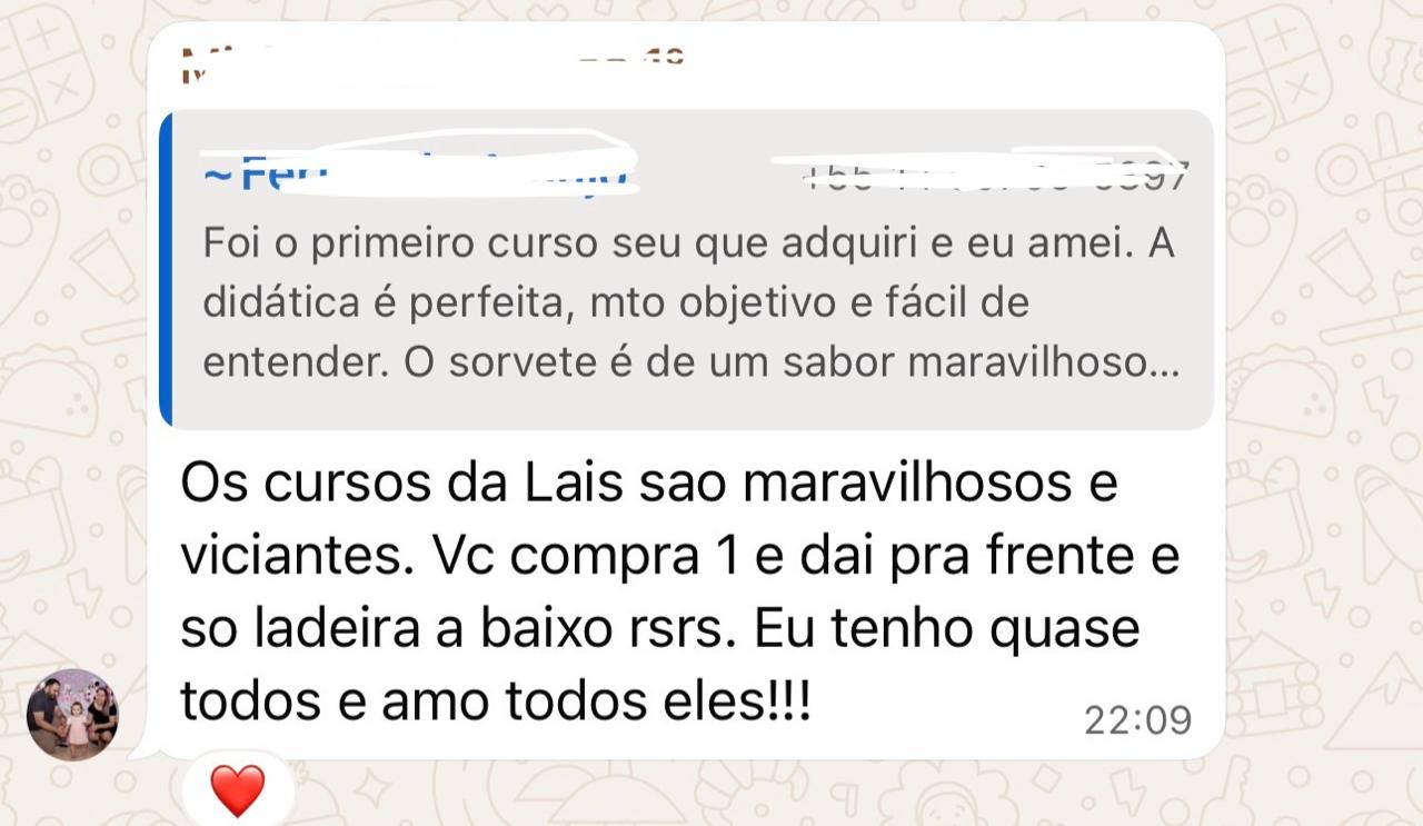 Depoimento 1 de aluna do curso