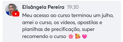 Depoimento 5 de aluna do curso