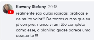 Depoimento 3 de aluna do curso